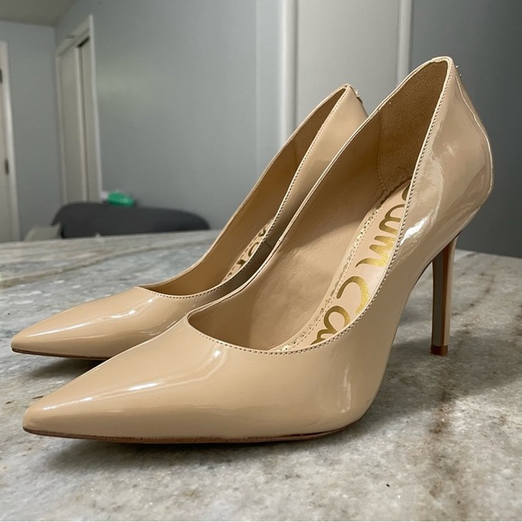 Sam Edelman Hazel Pumps in Nude Beige Blush Patent Leather Women’s 8.5 - Picture 10 of 12
